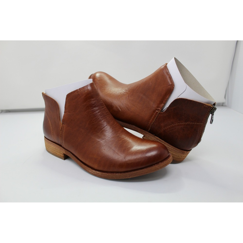 Frye Melissa Shootie Cognac Leather Ankle Boots Back Zip 75510